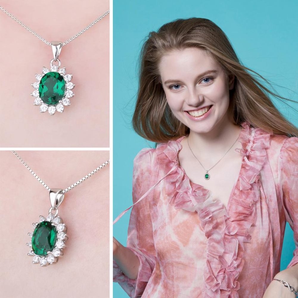 💚 1.7ct Emerald Pendant - 925 Sterling Silver - Picture 4 of 10